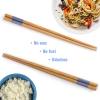 GLAMFIELDS Reusable Chopsticks Japanese Natural Wooden 5 Pairs Classic Style Lightweight Hand-Carved Safe Chop Sticks 8.8 Inch/22.5cm Gift Set