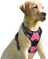 BARKBAY No Pull Dog Harness Front Clip Heavy Duty Reflective Easy Control Handle for Large Dog Walking(Black,L)