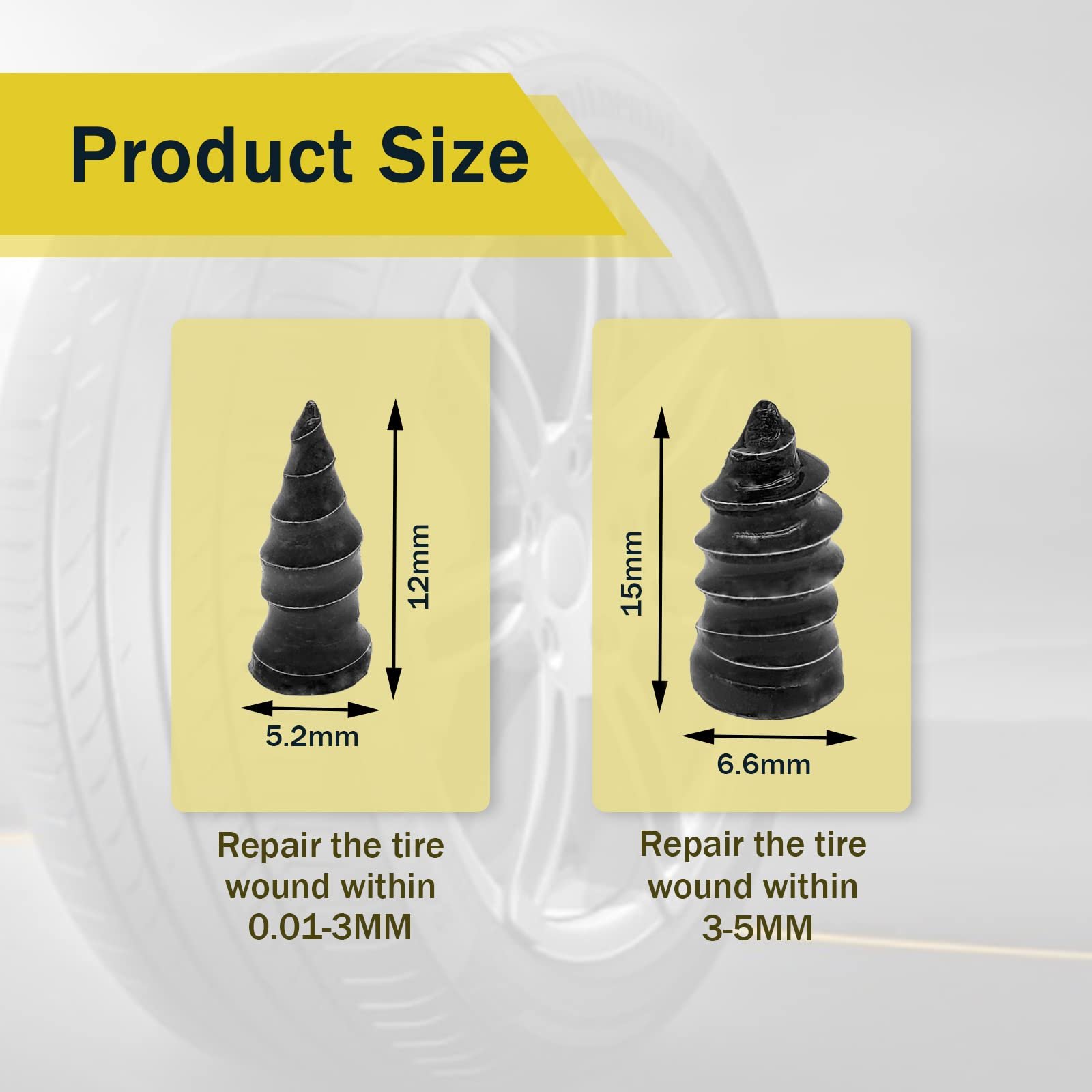 40PCS Tire Repair Rubber Nail