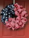 🏵100% Handmade Star Spangled Banner Ribbon Patriotic Wreath(𝐌𝐚𝐫𝐢𝐚𝐧𝐚 𝐒𝐦𝐢𝐭𝐡 𝐇𝐚𝐧𝐝𝐦𝐚𝐝𝐞®)