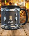 Black Vintage Drum Mug Funny Drumming Gifts