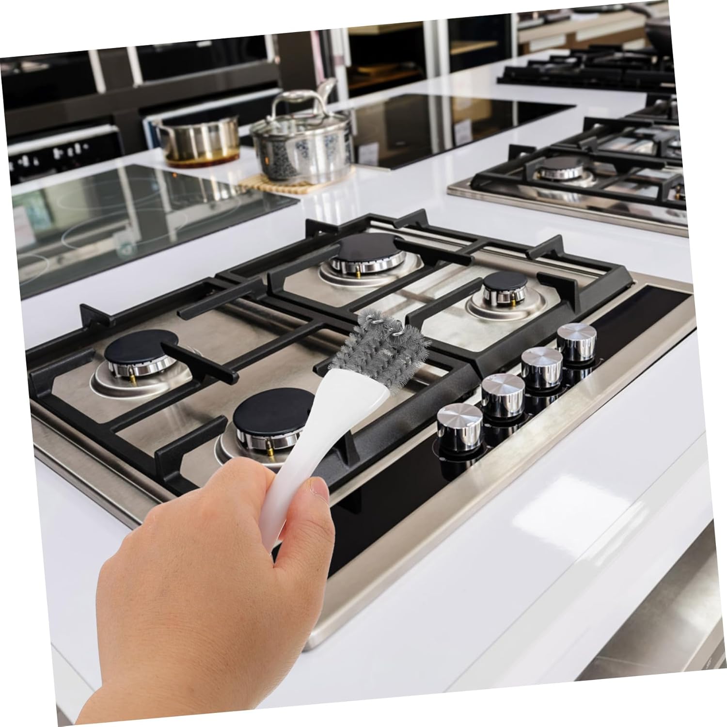 🎁TikTok Last Day Sale - 70% OFF🎉360° Gap Cleaning Brush Set for Kitchen Stove Grills - BBQ Grill Cleaner with Extendable Handle
