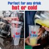 3-Compartment Drink Cup with Lid and Straw