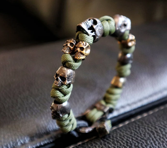 (🌲EARLY CHRISTMAS SALE - 50% OFF) Sterling Silver Skull Army Premium Paracord Bracelet