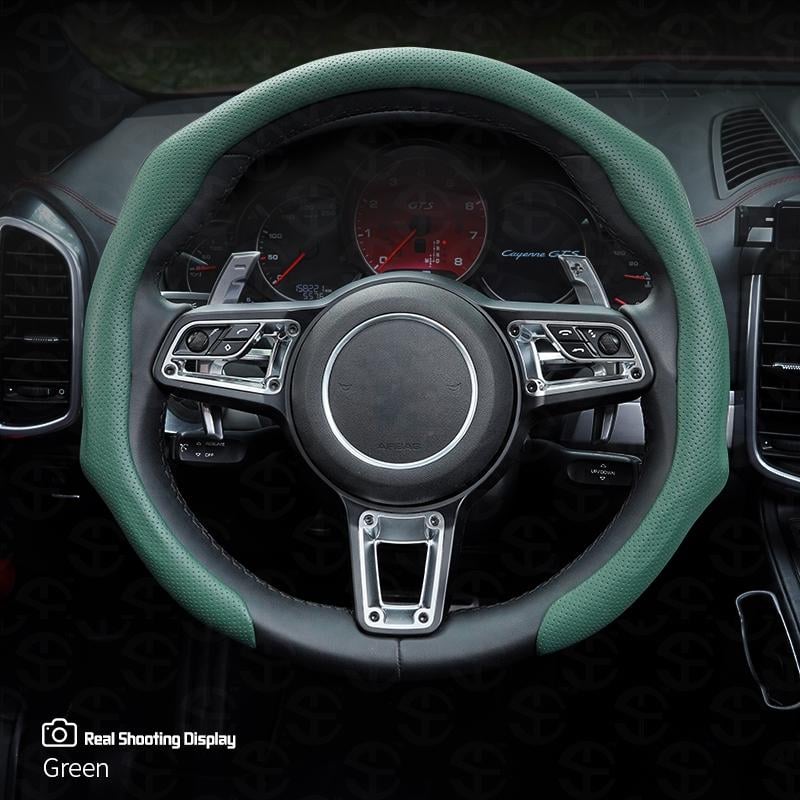 ⏰LAST DAY SALE 50% OFF💥Nappa Leather car Steering wheel Cover