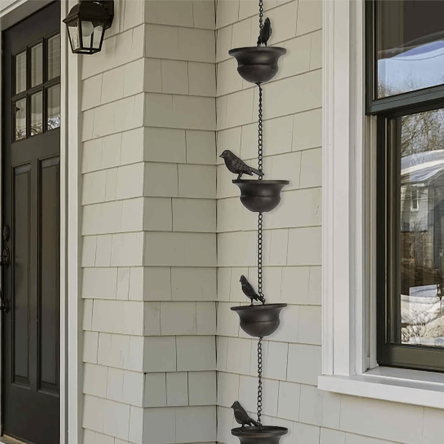 🎁TikTok Last Day Sale - 70% OFF🎉Where Rain Meets Art – Decorative Rain Chain with Bird Bath Design