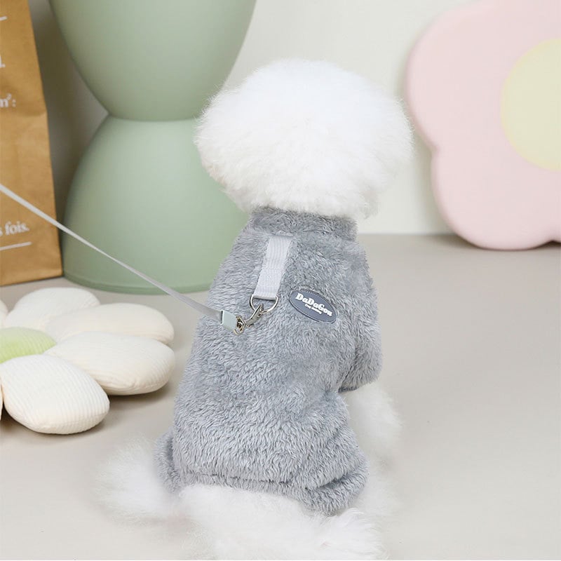 (🎁2024 New Year Hot Sale🎁)Fleece Pet Elastic Jumpsuit with Pull Ring🔥