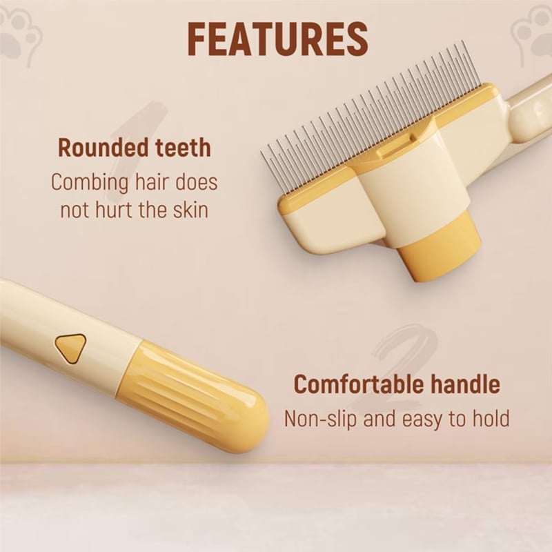 🎁TikTok Last Day Sale - 70% OFF🔥Self-cleaning Pet Flea Comb Grooming Brush