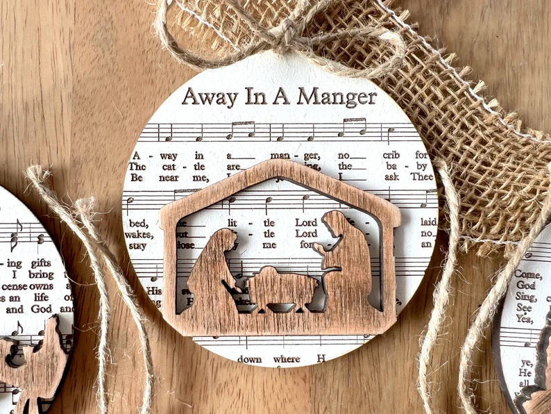 Music Sheet Nativity Ornament