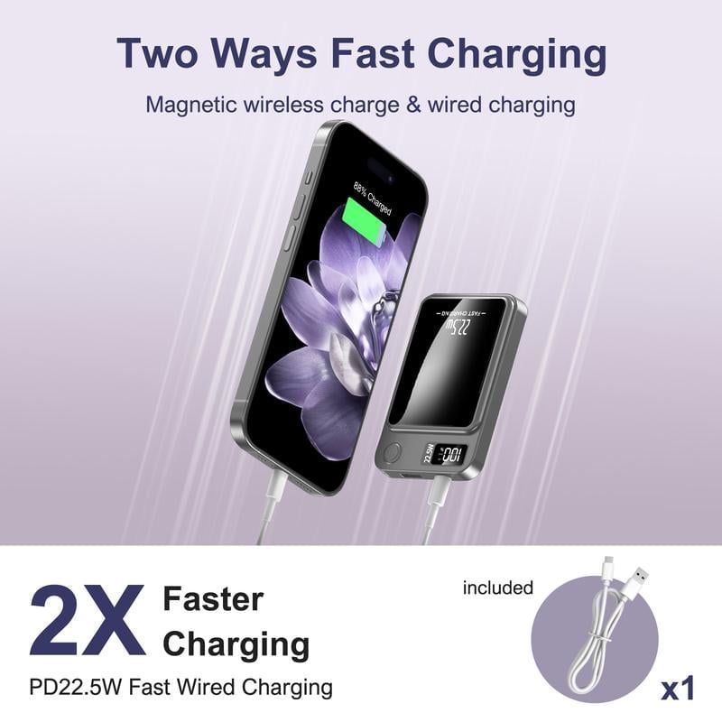 🔥Last Day Promotion 50% OFF🔥Ultra-Thin Mini Wireless Magnetic Power Bank