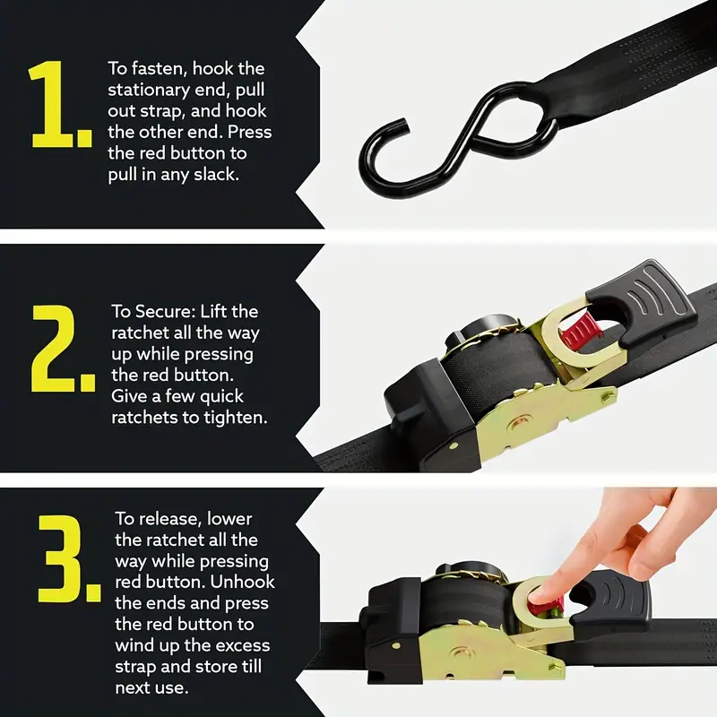 🔥Last Day Promotion 70% OFF💥Retractable Ratchet Straps