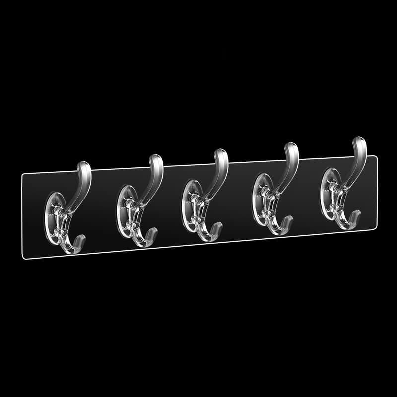 (💗Mother's Day Sale-40% OFF) 6 Row Transparent Wall Hooks-BUY 3 GET 1 FREE