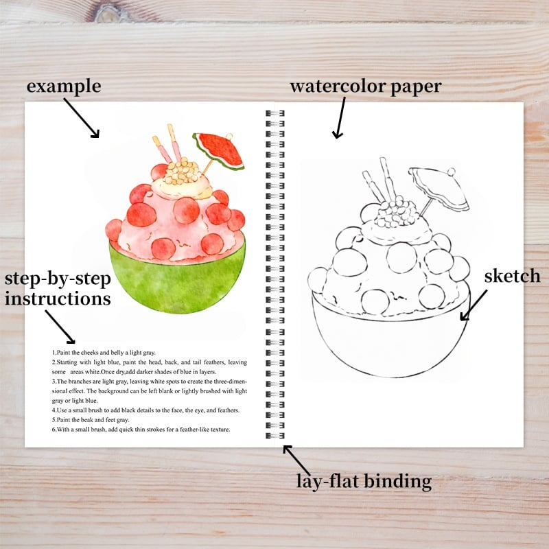 🍨Shaved Ice Watercolor Workbook(🔥2025 New Limited Edition)