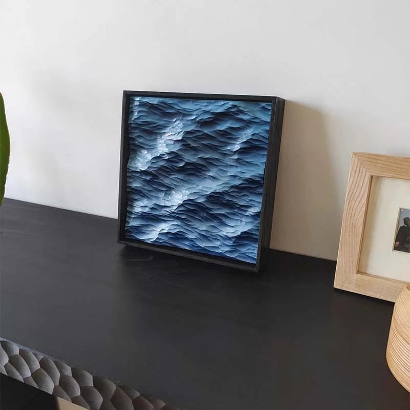 🌊 Handgefertigtes Blaues Wellen-Dekorationsgemälde 🎨