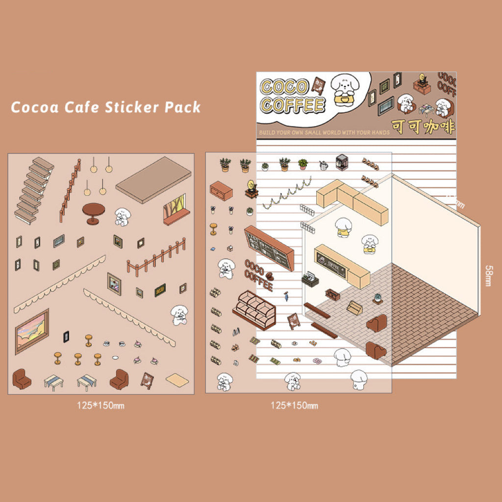 Stickers Scene, Make your Own Supermarket|Coffee Shop|Restaurant|Bookstore