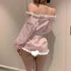 Kawaii Pink Bunny Kimono Cosplay Costume – Cute Japanese Anime Lolita Dress with Bunny Ears Headband & Apron | Sexy Babydoll Roleplay Outfit for Women PPF0341