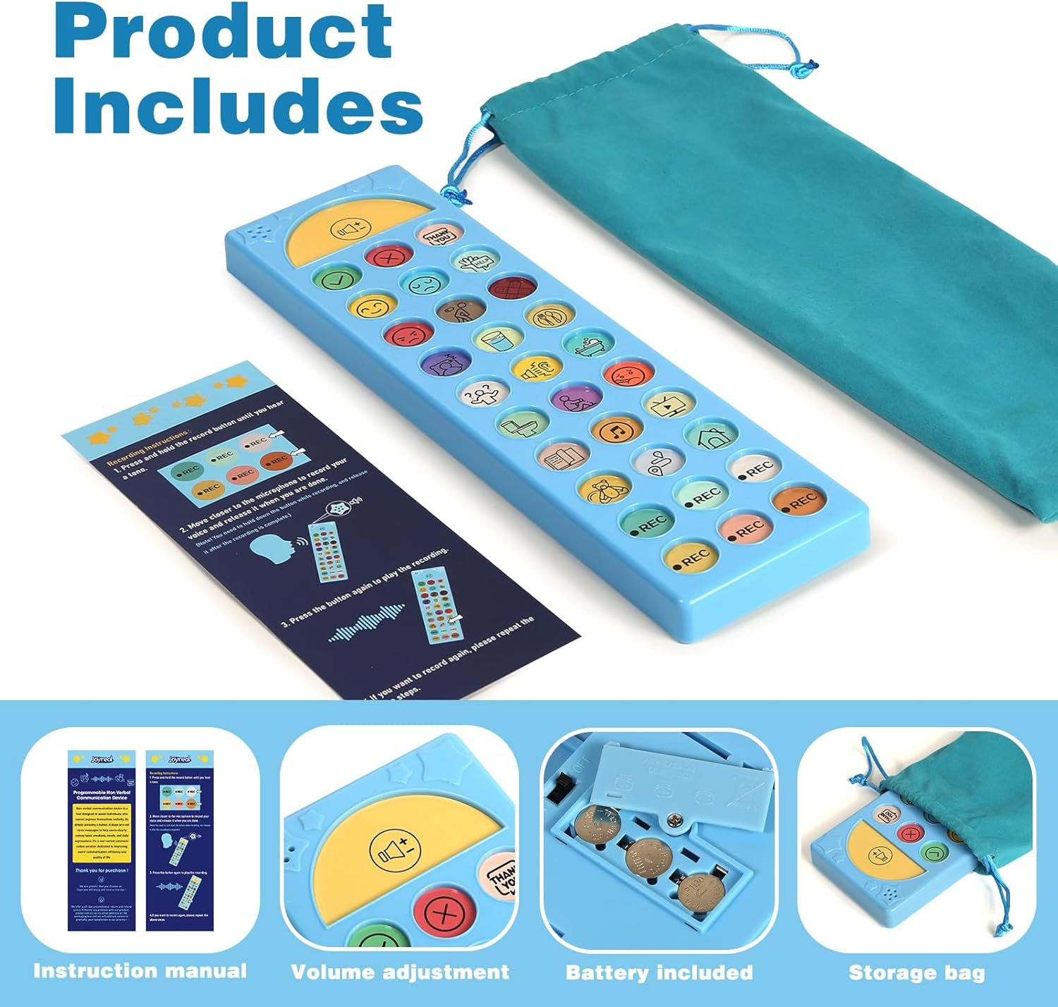 ⏰LAST DAY SALE 50% OFF💥AAC Device for Autism, Non Verbal Communication Tools for Speech Therapy & Stroke Rehab