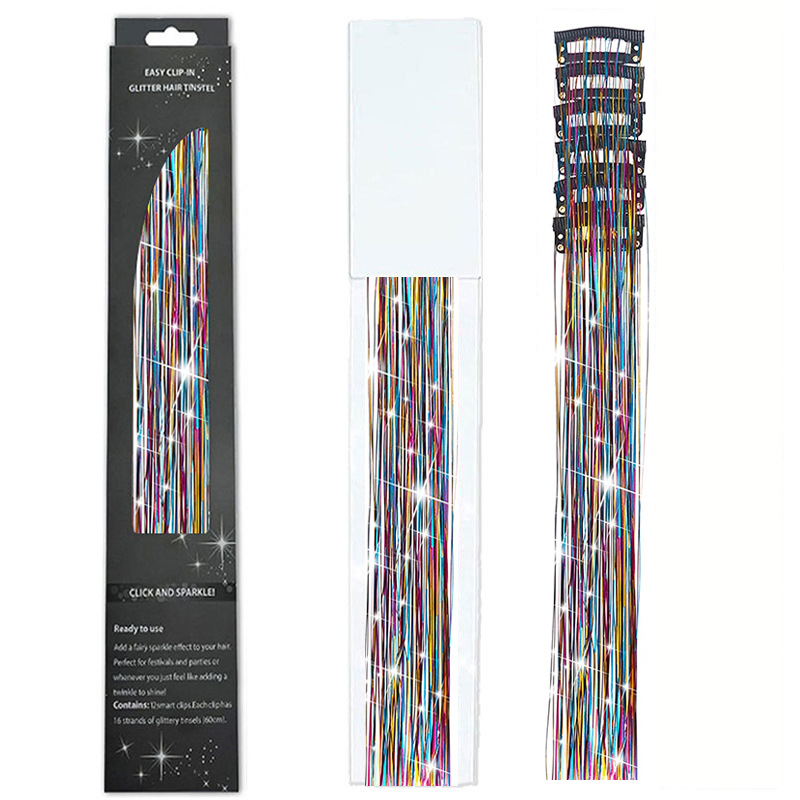 🔥Last Day Promotion 70% OFF🔥6 PCS Clip in Hair Tinsel 20 Inch Glitter Tinsel Hair⚡BUY 4 FREE SHIPPING