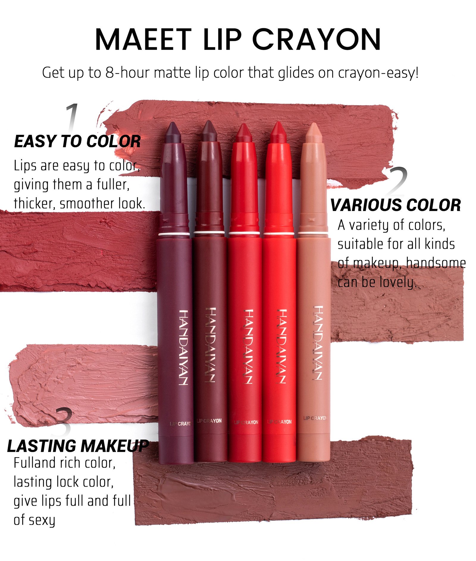 🔥Last Day Promotion 70% OFF-💋-Rotating Sharpenable Matte Lipstick Pencils