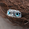 (🌲CHRISTMAS SALE NOW-50% OFF)-925 Sterling Silver Demon Eye Owl Ring Adjustable