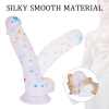 7.1in Jelly Particles Rainbow Transparent Realistic Dildo With Suction Cup