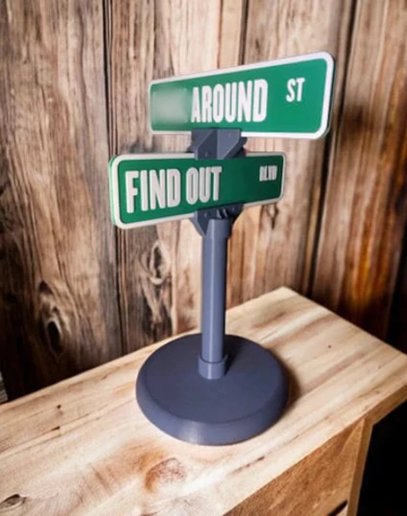 LAST DAY 50% OFF🔥 Fxxk Around/Find Out Mini Street Sign Desk Decoration | Funny Desk Gift