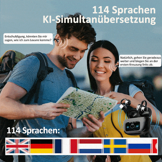 🔥Bluetooth-Kopfhörer mit Ohrclip und Touchscreen