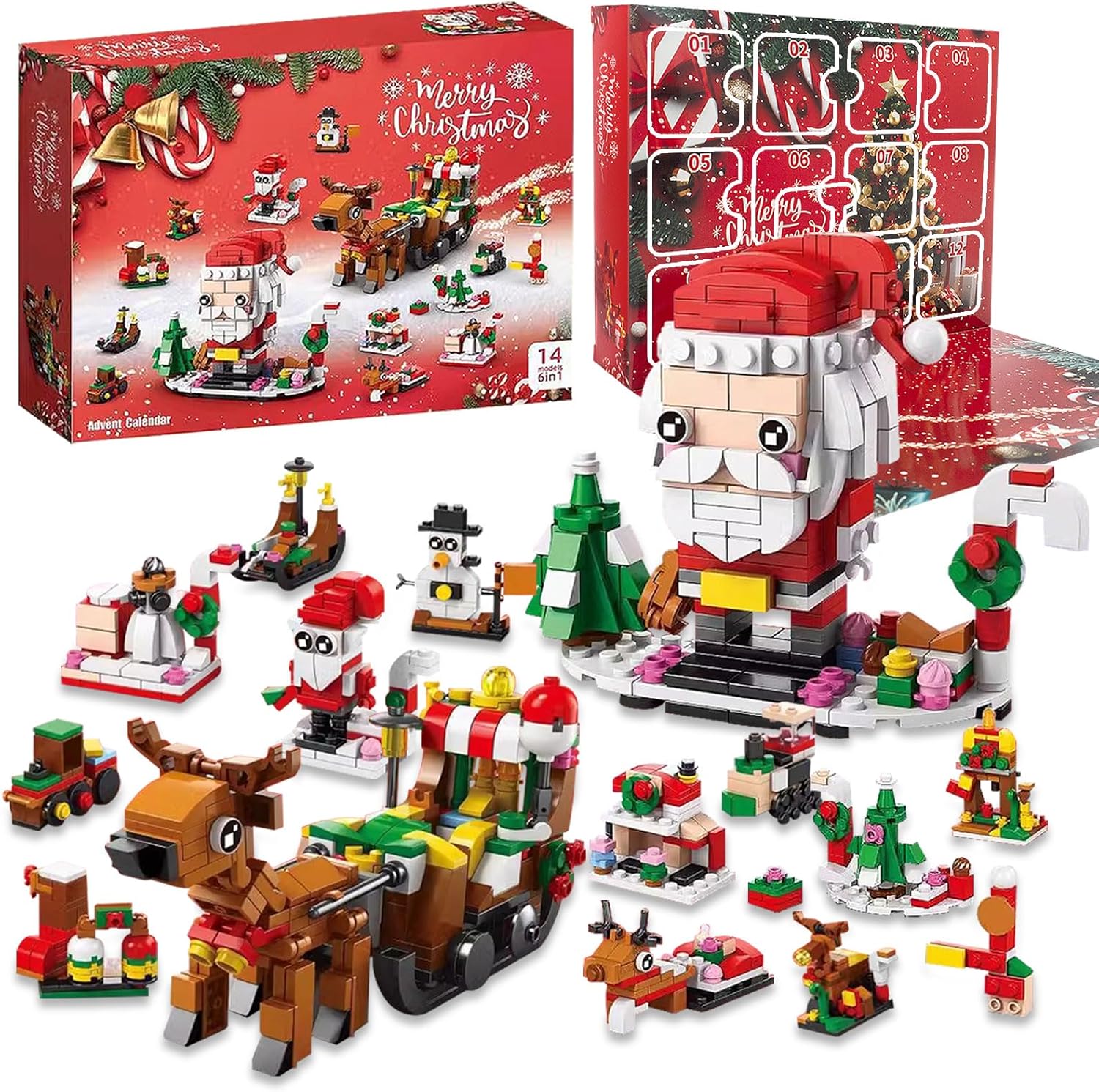 🎄Weihnachts-Adventskalender-Bausteinset🎁（12 verschiedene Bausteine）