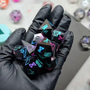 D&D Polyhedral Dice Set - Enchanted Blue and Purple Symbols