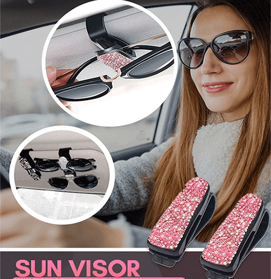 (❤️Mother's Day Promotion - 49% OFF NOW) Car Visor Sunglasses Diamond Holder, Buy 2 Free Shipping