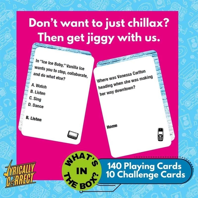 🎁TikTok Last Day Sale - 70% OFF🎶Lyrically Correct Pop Quiz 90s & 2000s Edition Music Trivia Game