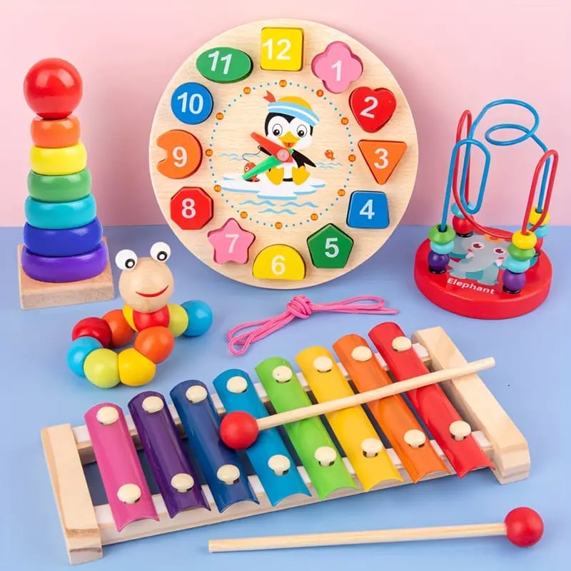 🎁Hot Sale 49% OFF⏳5 in 1 Wooden Educational Toys Set