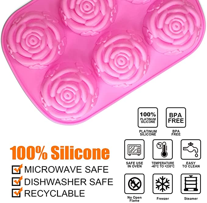 💝2023 Mother's Day Save 50% OFF🎁 6 Food Grade Silicone Rose Mold(BUY 2 GET FREE SHIPPING)