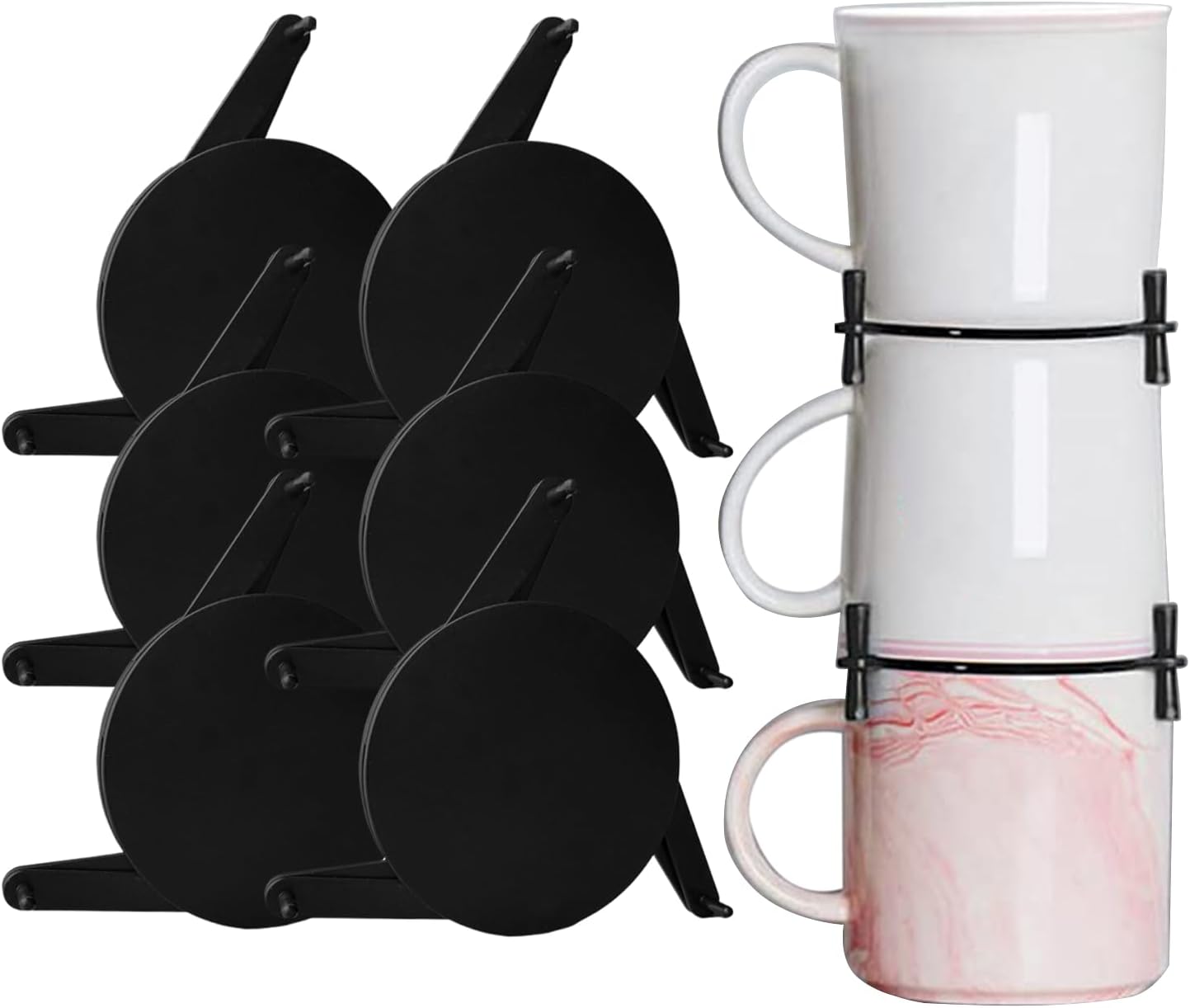 3PCS/PACK Mug Stacker--Expandable Stackable Gadget for Tea Cup and Coffee Mugs, Save Space