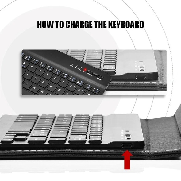 Wireless Bluetooth Keyboard With PU Leather Case Cover