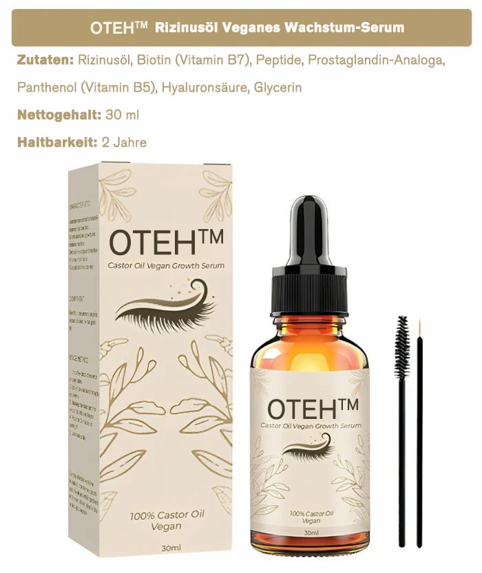 OTEH™ Wimpern Luxus Rizinusöl Veganes Wuchsserum