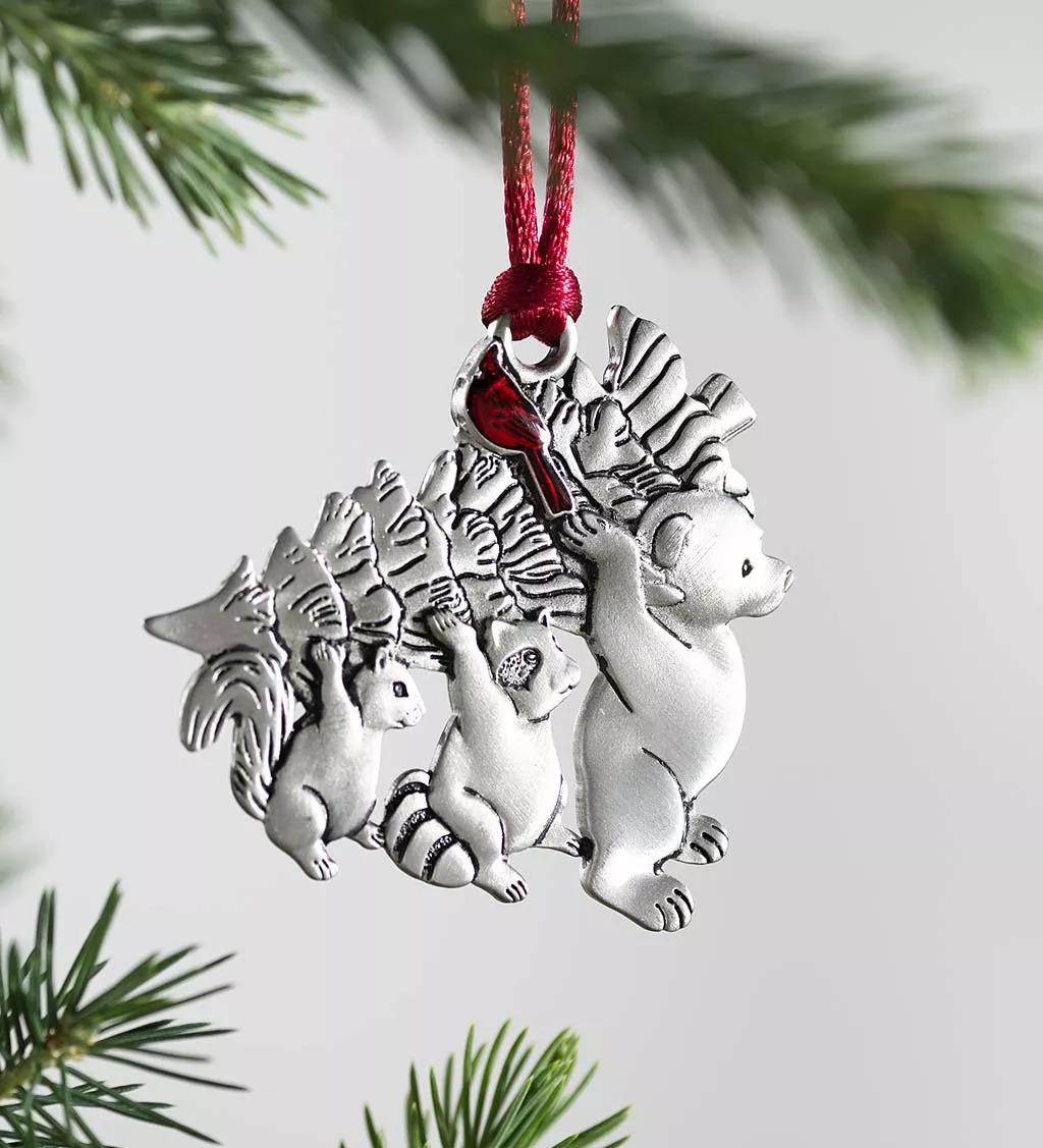 Pewter Christmas Tree Ornament, Buy 4 Free Shipping