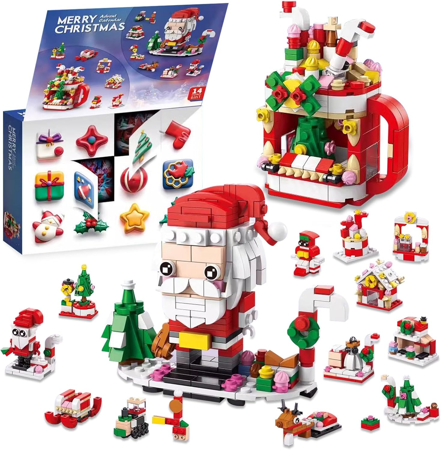 🎄Weihnachts-Adventskalender-Bausteinset🎁（12 verschiedene Bausteine）