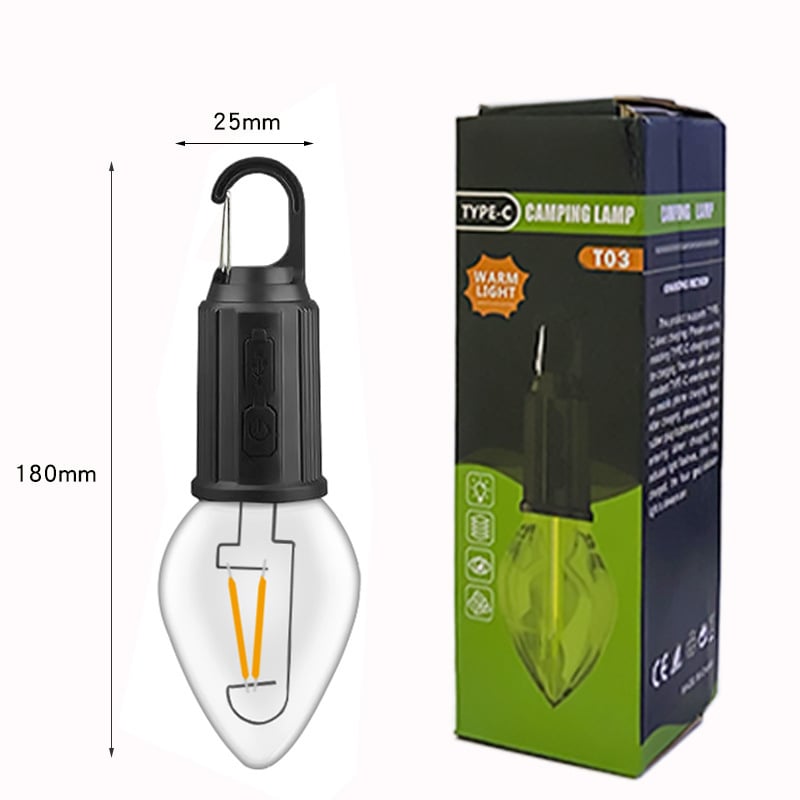 🔥Last Day Promotion 50% OFF🔥 New Outdoor Camping Hanging Type-C Charging Retro Light Bulb Lighting Decoration