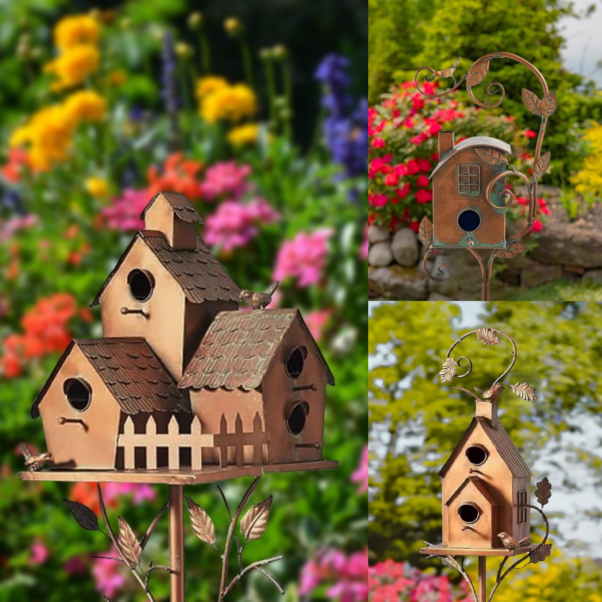 🔥Back in stock after selling out! ❤️Handmade Metal Birdhouse Garden Stakes