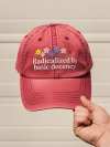 Unisex washed Radicalized by Basic Decency printed hat