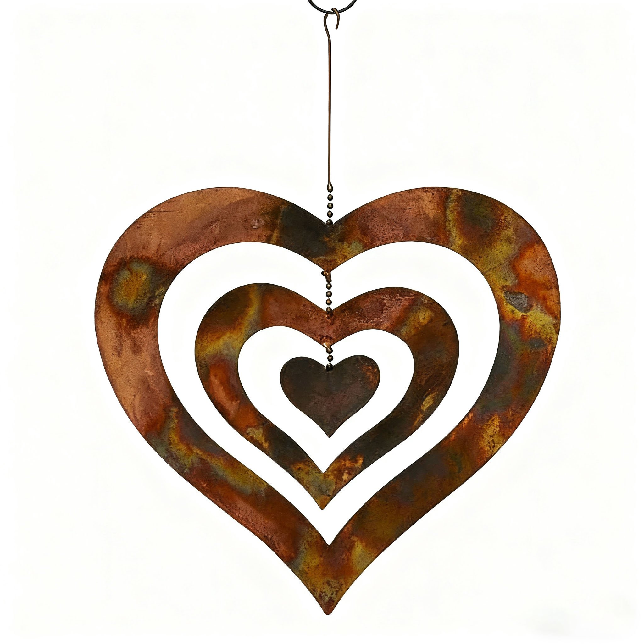 🎖️Halloween Special: 50% off everything! 💕Handmade Metal Heart Wind Twirl Pendant