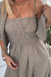 Women's Cotton and Linen Suspender Cardigan Casual Suit