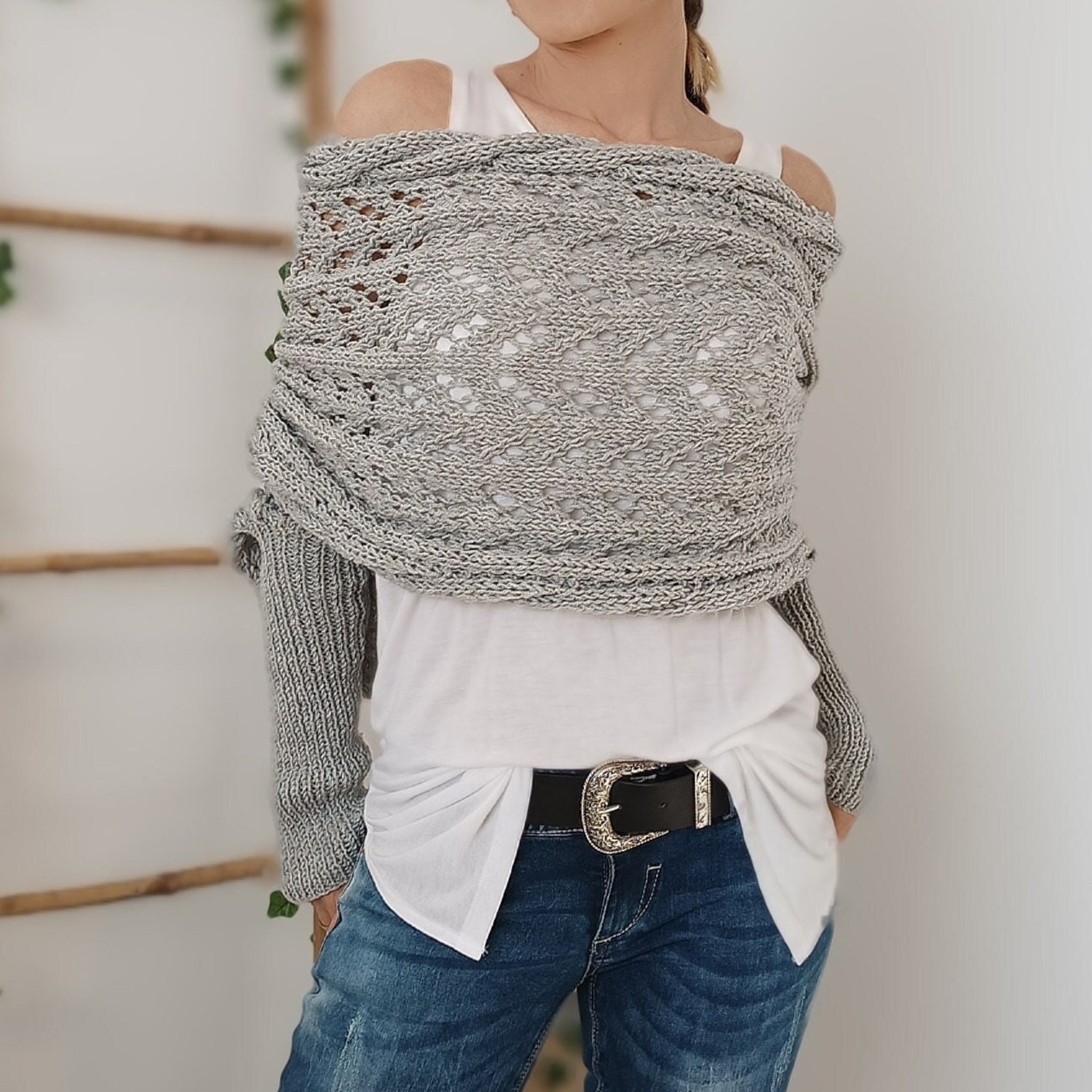 TikTok Last Day Promotion -72% OFF🎉Scarf With Sleeves, Knitted Cable Wrap