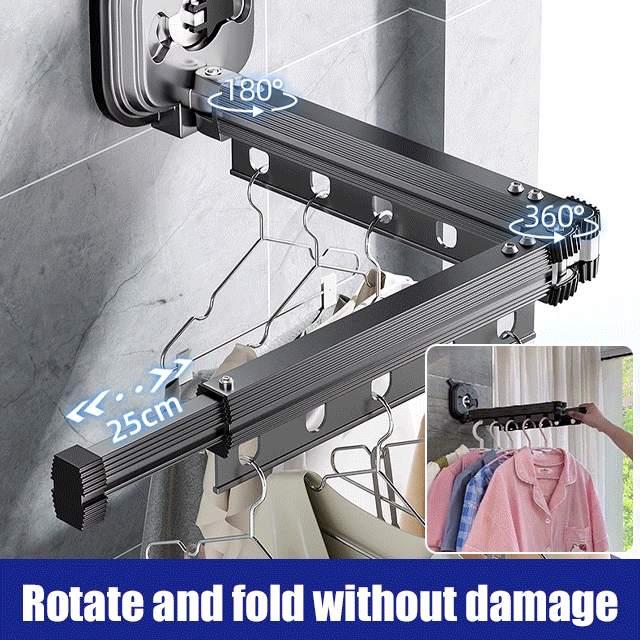 🔥Last Day Promotion 70% OFF🔥Suction Cup Wall Mount Folding Clothes Drying Rack