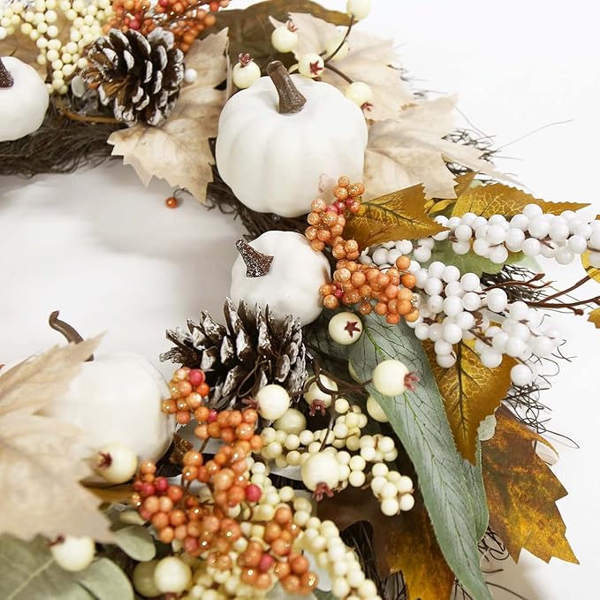 🎃Fall Wreath for Thanksgiving Halloween Farmhouse Harvest Front Door Outdoor Indoor Window Wall