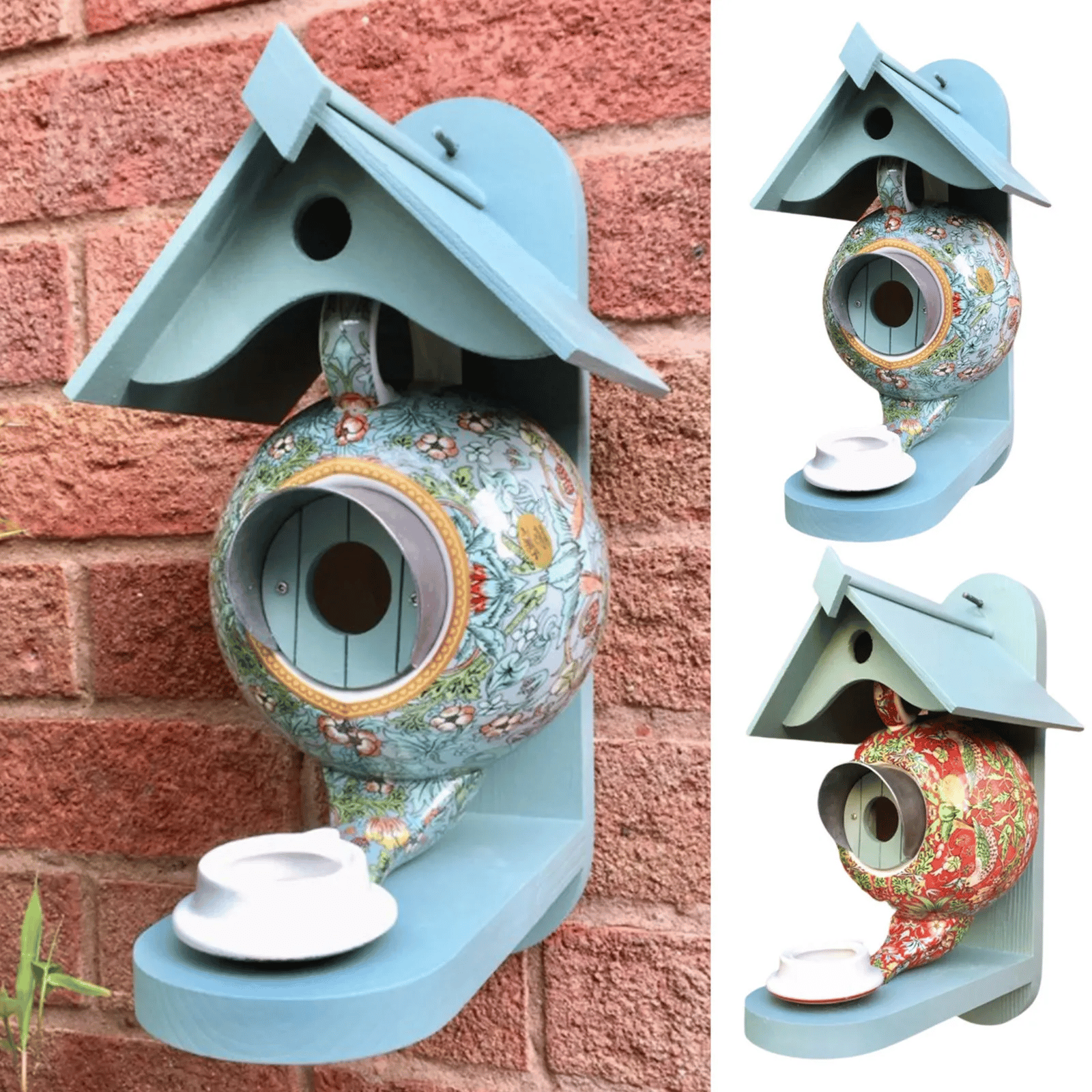 🔥Last Day Promotion 70% OFF🔥William Morris Teal Teapot Bird House