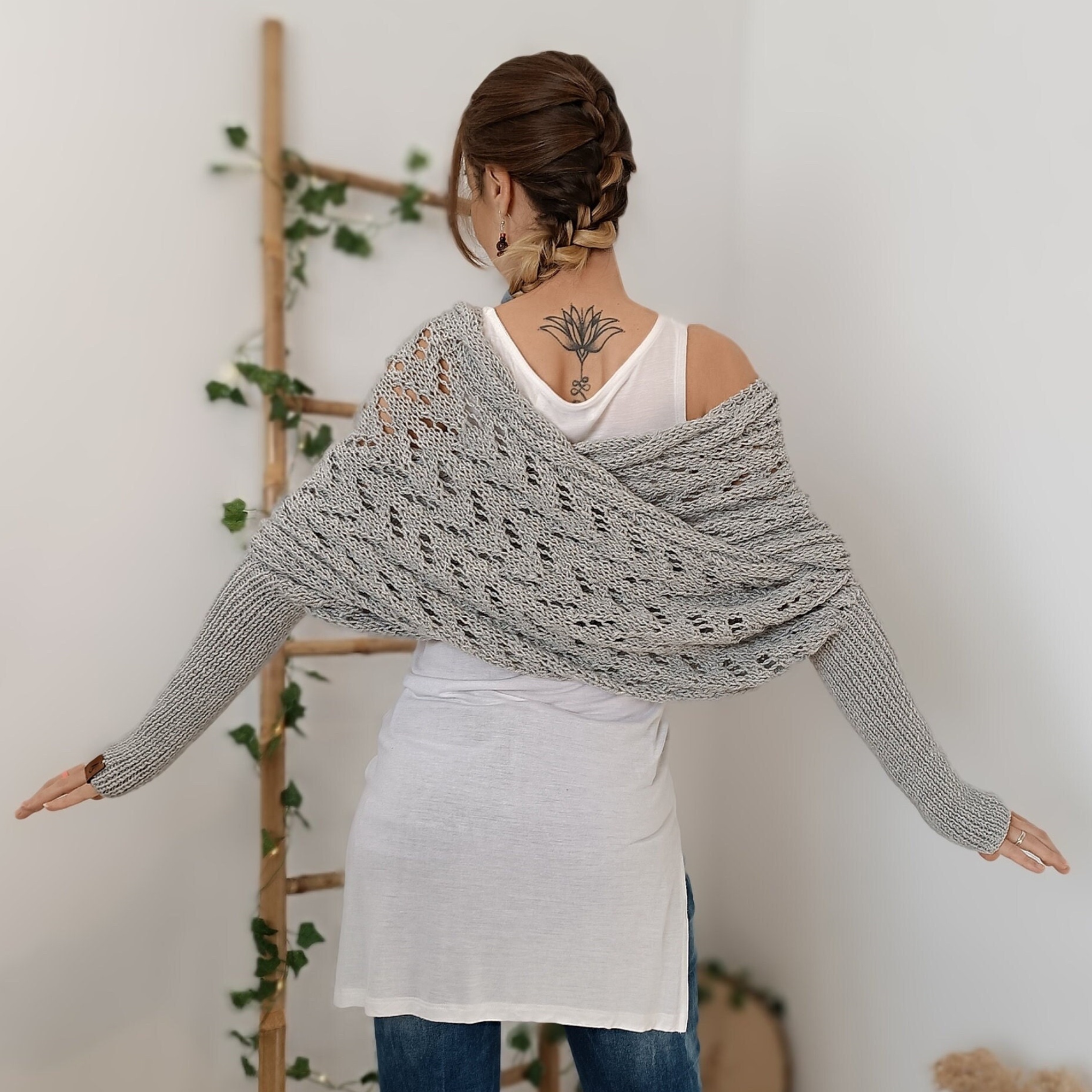 TikTok Last Day Promotion -70% OFF🎉Scarf With Sleeves, Knitted Cable Wrap