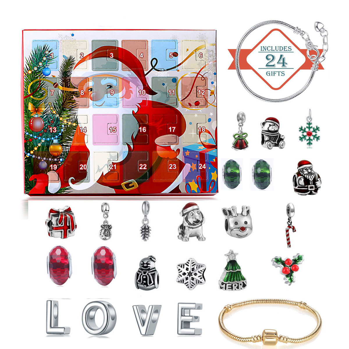 (🎅EARLY CHRISTMAS SALE-48% OFF) DIY Christmas Advent Calendar Bracelets Set, BUY 2 FREE SHIPPING