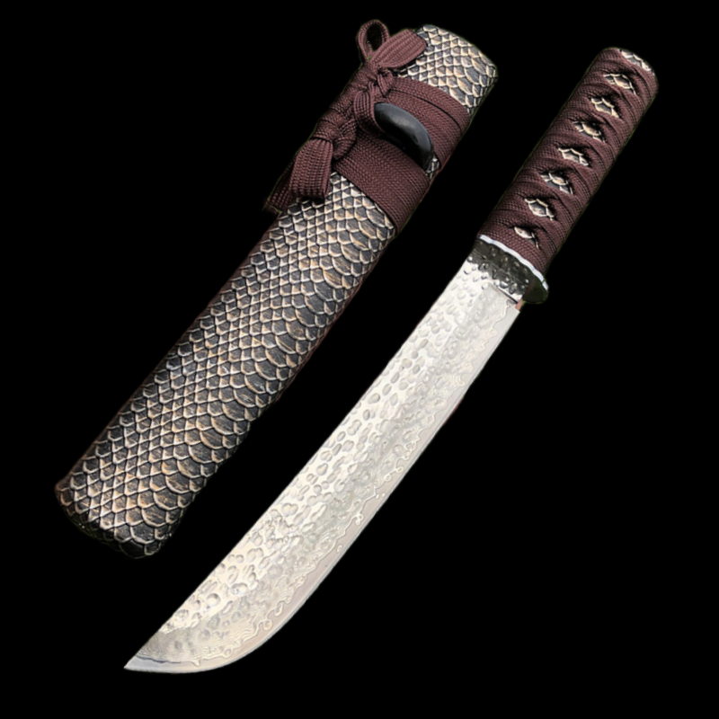 Damascus steel short katana